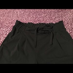 Black belted dressy pants